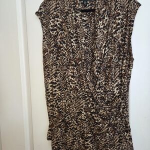 Ralph Lauren Crossover Animal Print Top Sz 2X Preloved